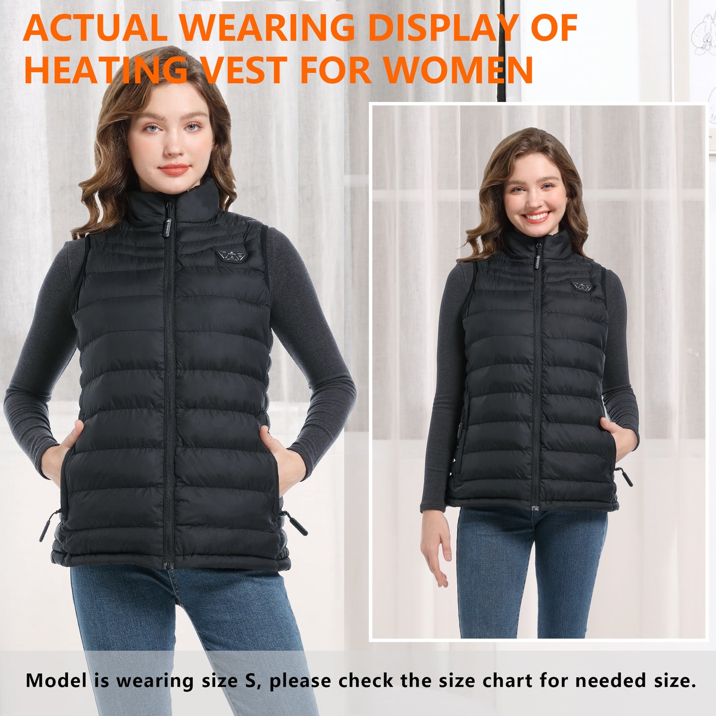 PIFMYSEDOL Black Heated Vest Lightweight for Women with Battery Pack